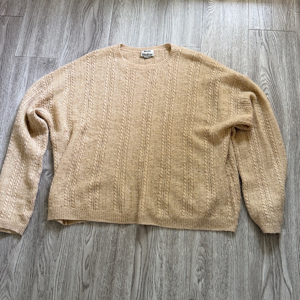 Acne Studios Tan Cable Knit Sweater